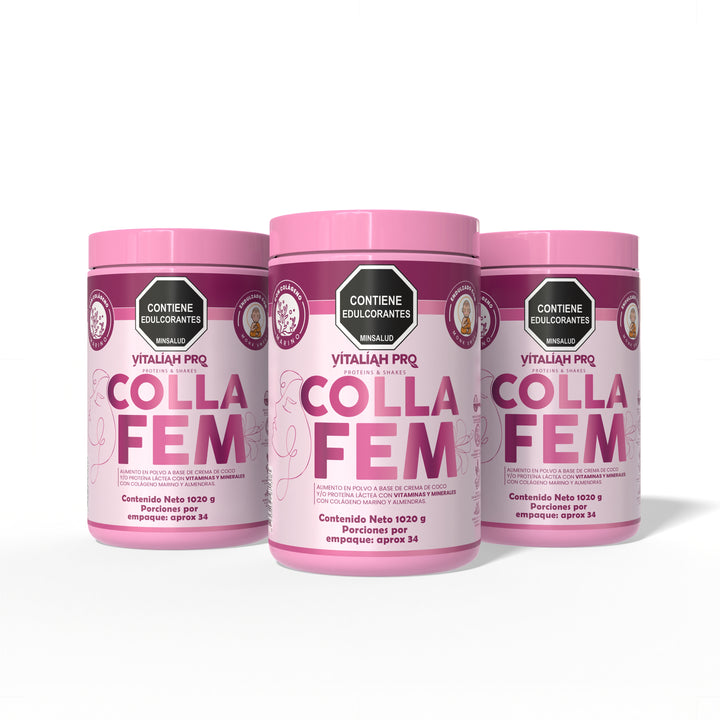 Batido Colla Fem | Colágeno para Mujeres - 1020 g - Vitaliah Stevia -Alimentos saludables