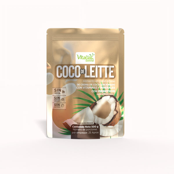 Batido Coco de Leitte con Crema de Coco Doypack 500 g - Vitaliah Stevia -Alimentos saludables