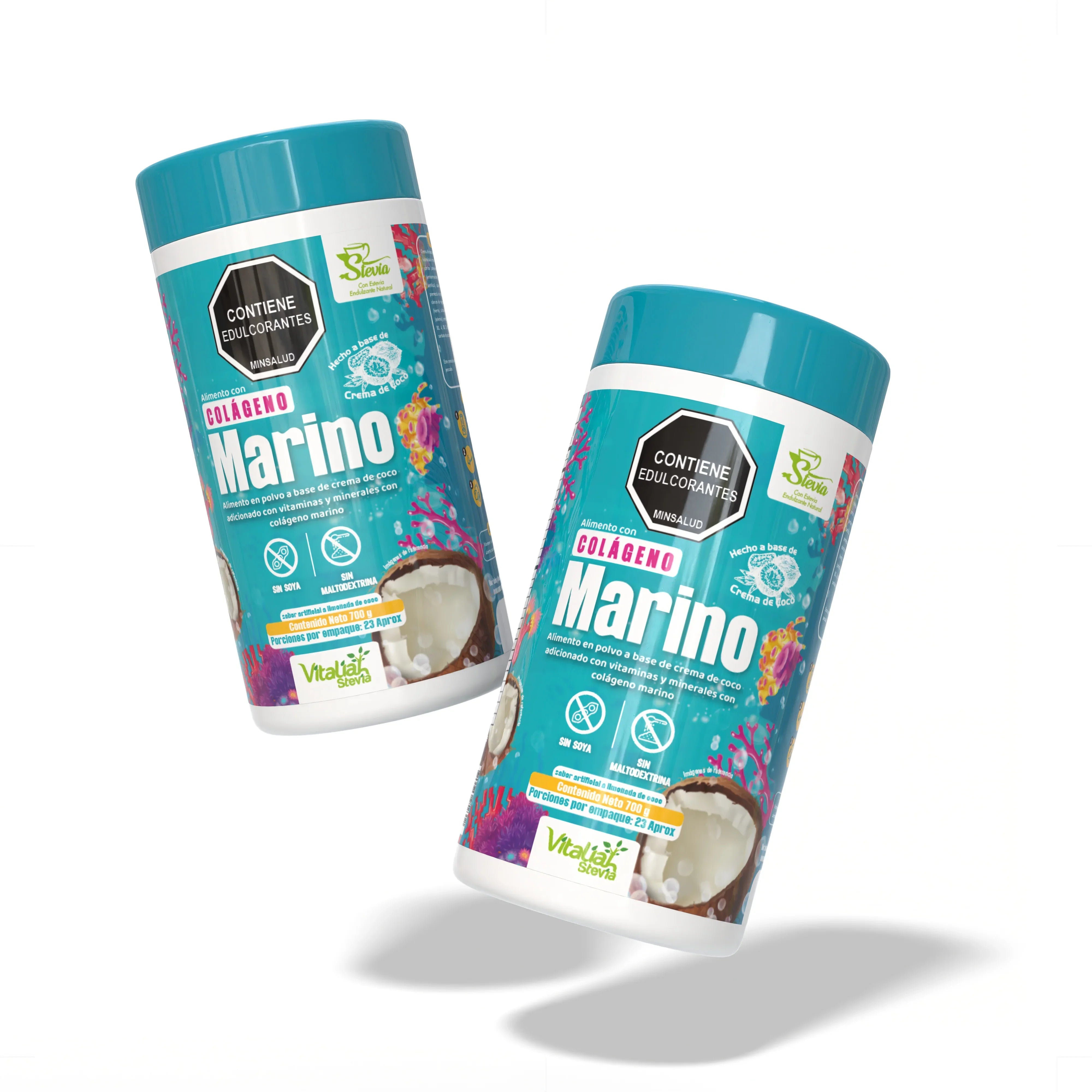 Batido Colágeno Hidrolizado Origen Marino - 700 g - Vitaliah Stevia -Alimentos saludables