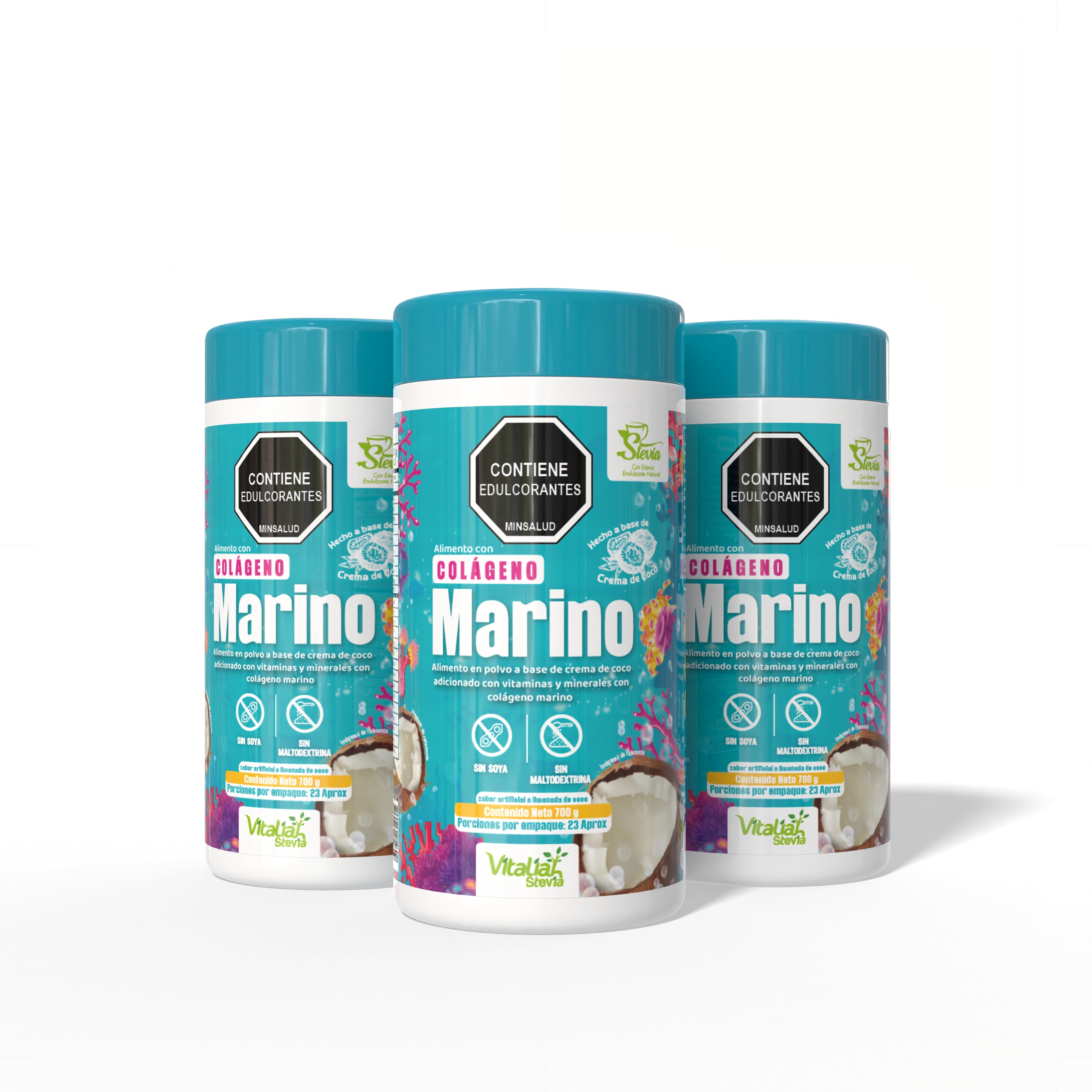 Batido Colágeno Hidrolizado Origen Marino - 700 g - Vitaliah Stevia -Alimentos saludables