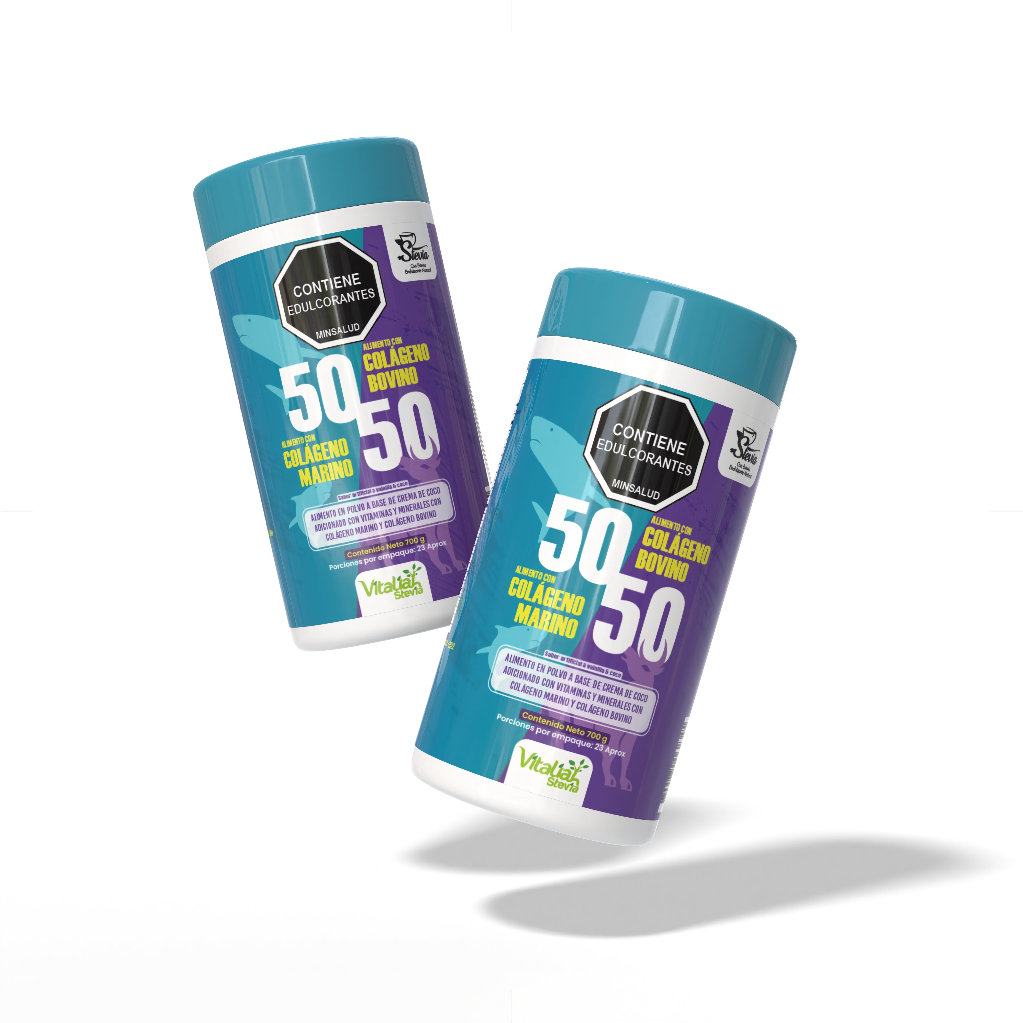 Batido Colágeno 50/50 Origen Marino y Bovino - 700 g - Vitaliah Stevia -Alimentos saludables