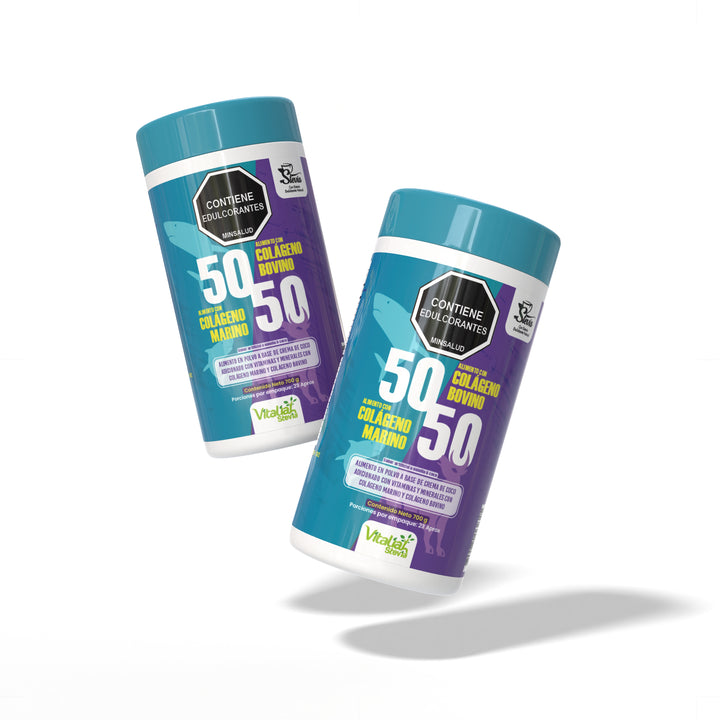 Batido Colágeno 50/50 Origen Marino y Bovino - 700 g - Vitaliah Stevia -Alimentos saludables