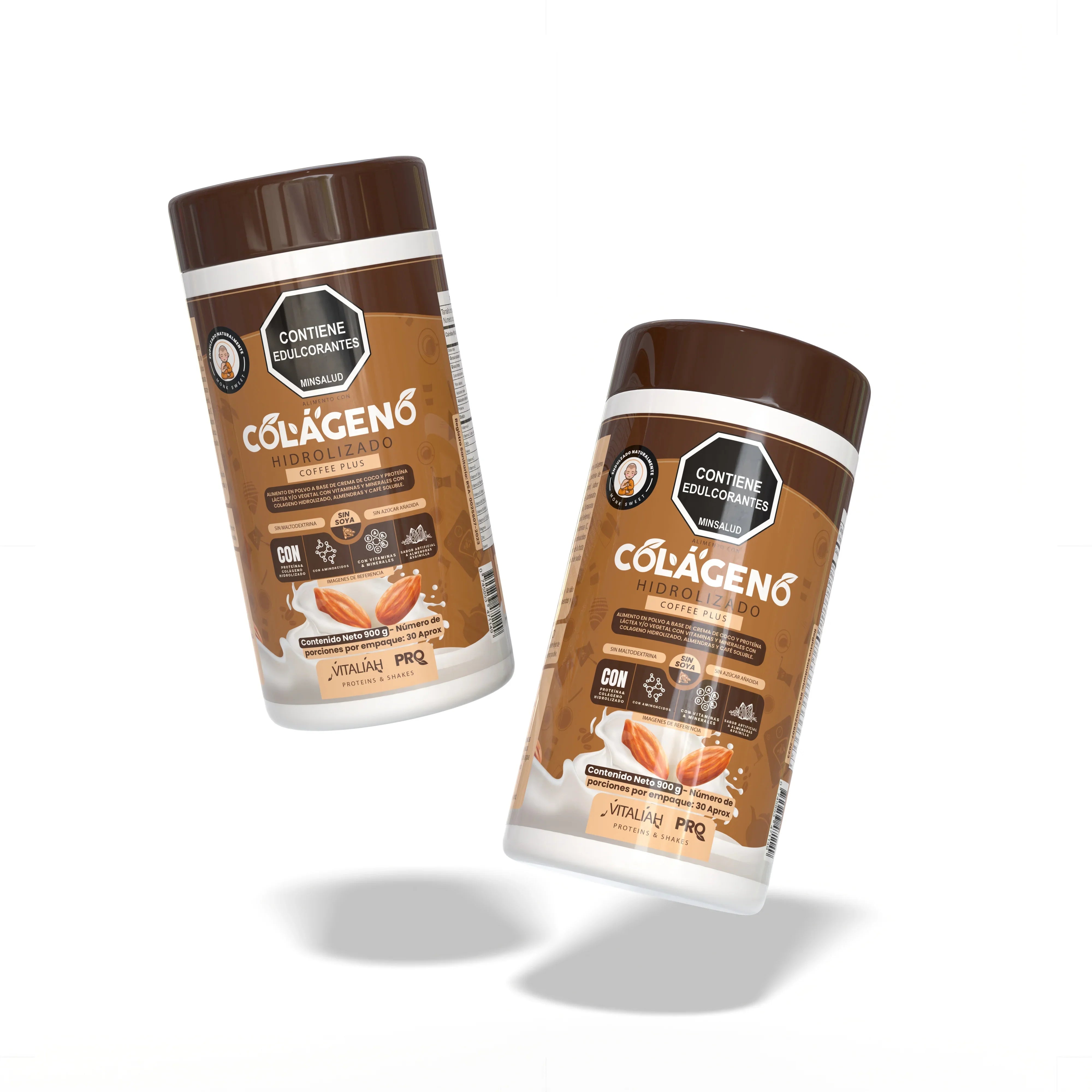 Vitaliah Pro - Colágeno de Café con leche de Almendras - 900g - Vitaliah Stevia -Alimentos saludables