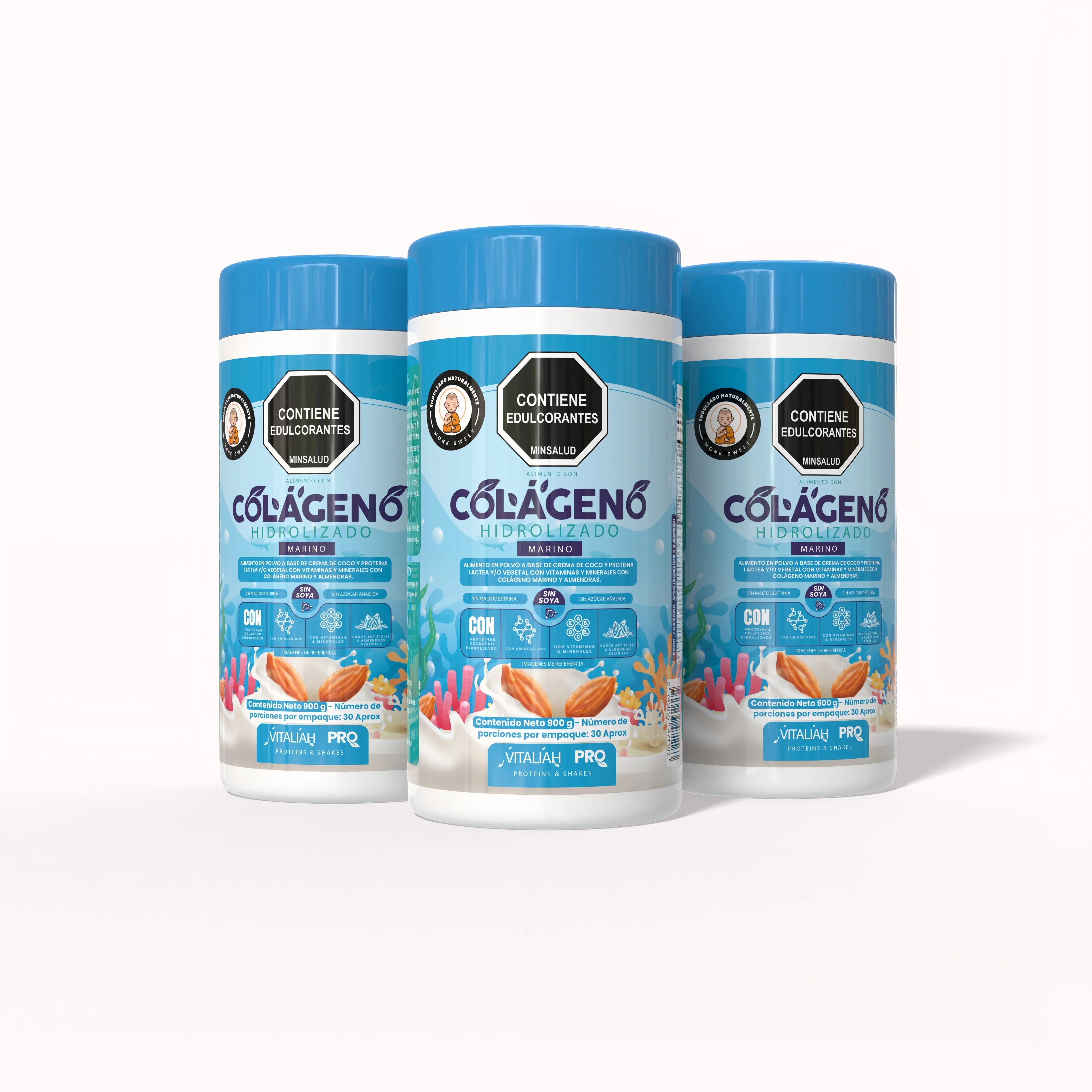 Vitaliah Pro - Colágeno Marino con leche de Almendras - 900 G - Vitaliah Stevia -Alimentos saludables