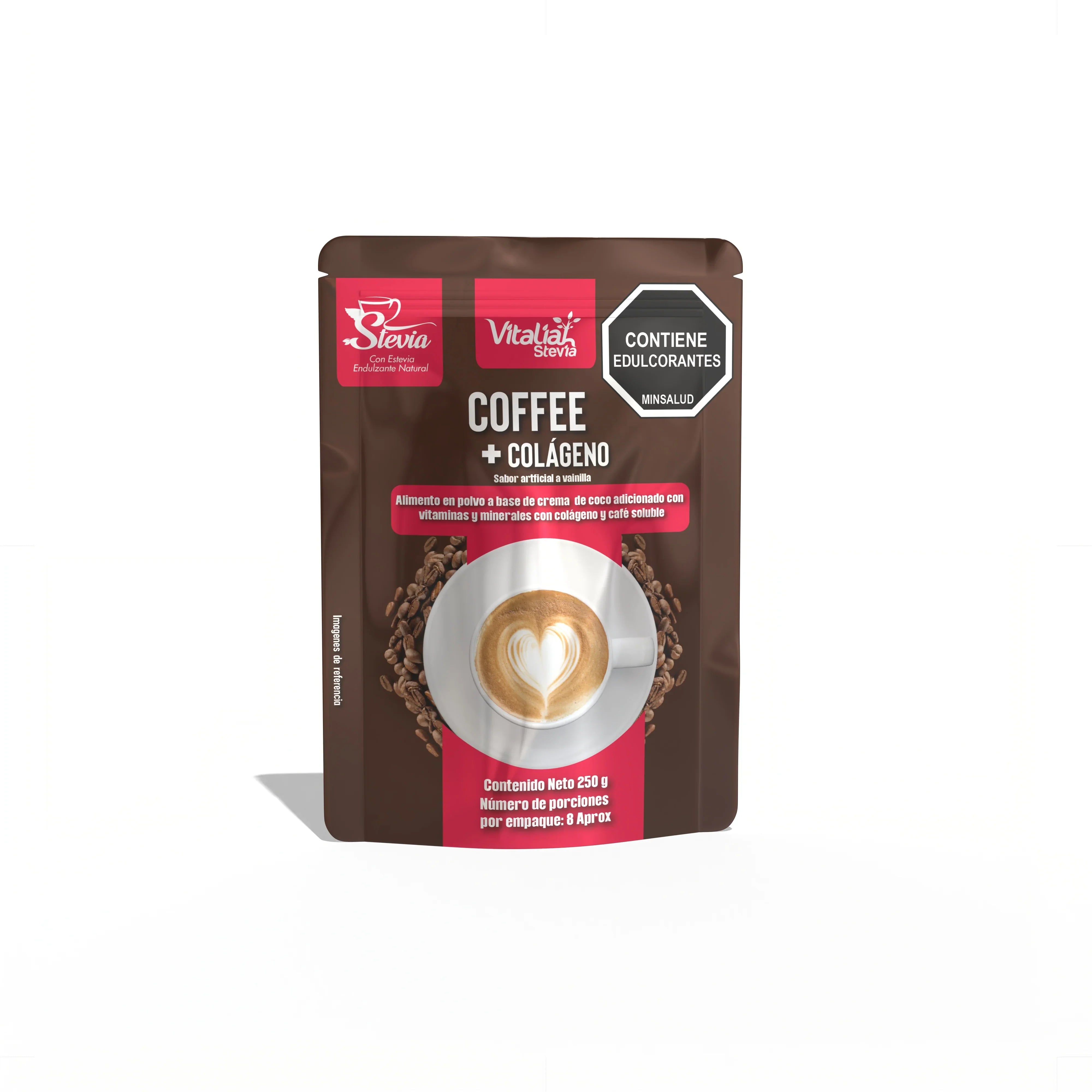 Batido Colágeno Coffee Doypack - 250 g - Vitaliah Stevia -Alimentos saludables
