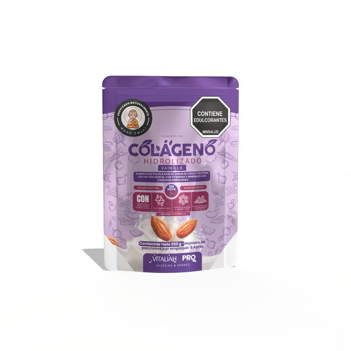 Vitaliah Pro Batido - Colágeno Hidrolizado vainilla Doypack - 250 g - Vitaliah Stevia -Alimentos saludables