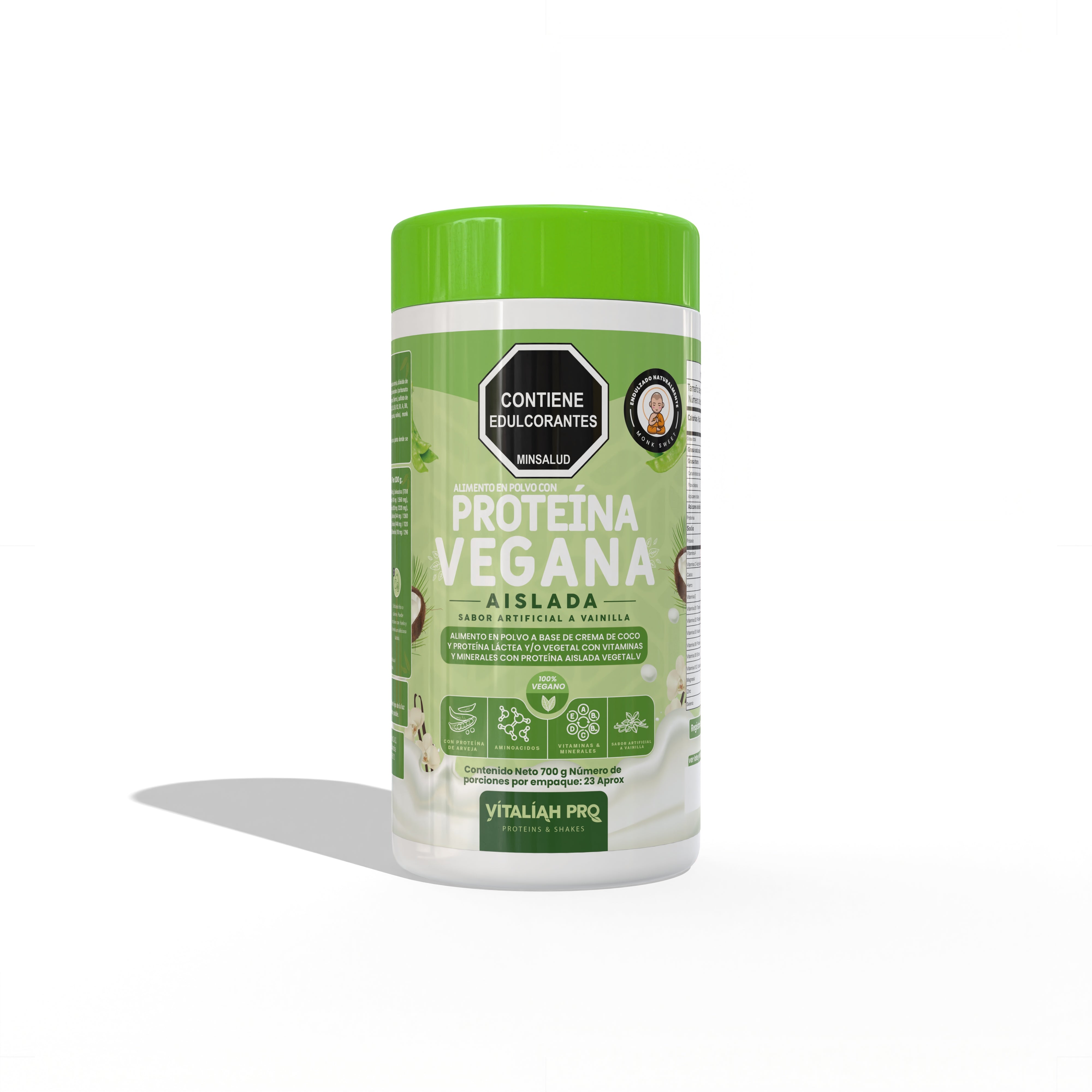 Vitaliah Pro - Batido Proteína Vegana Aislada - 700 g - Vitaliah Stevia -Alimentos saludables