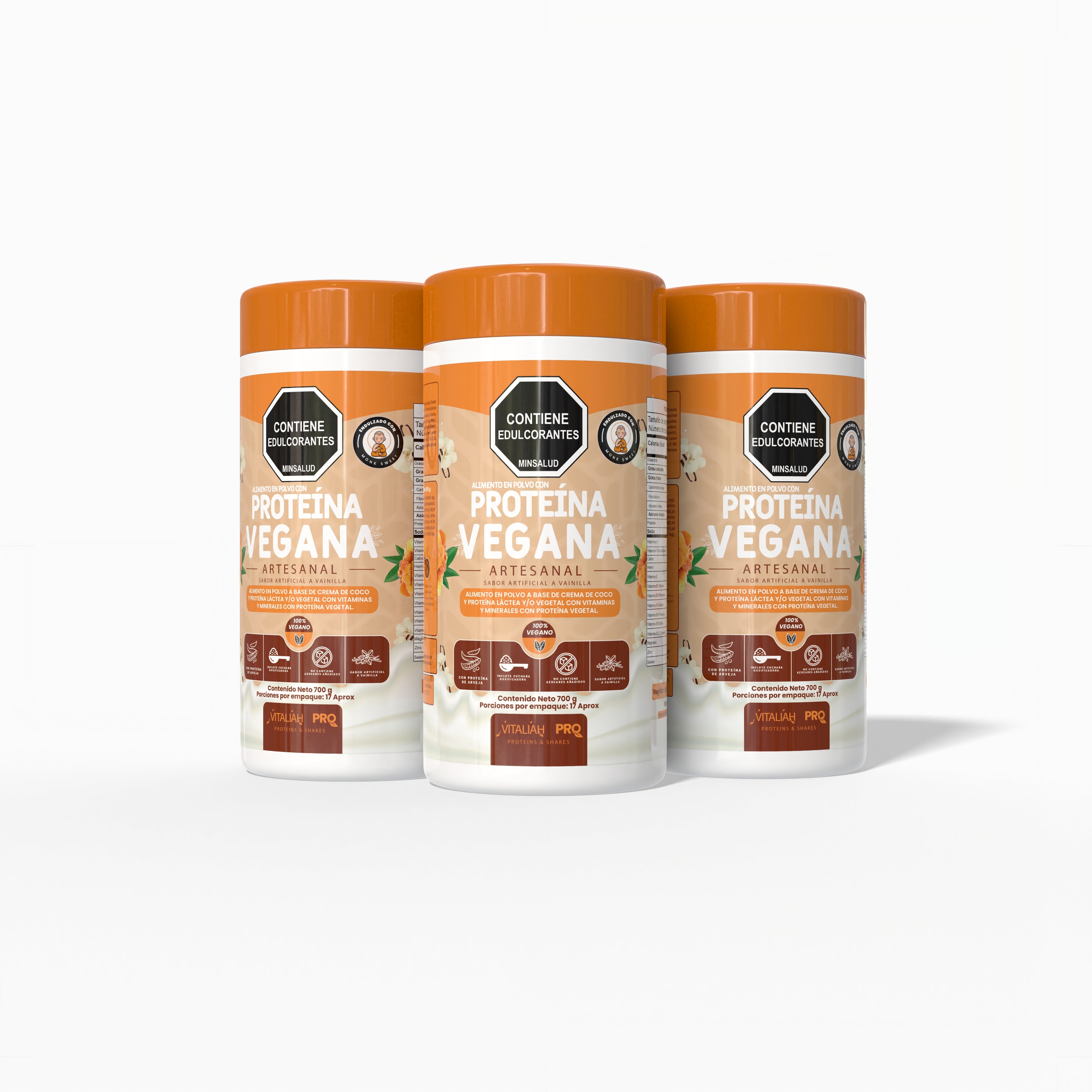 Vitaliah Pro - Batido Proteína Vegana Artesanal - 700 g - Vitaliah Stevia -Alimentos saludables