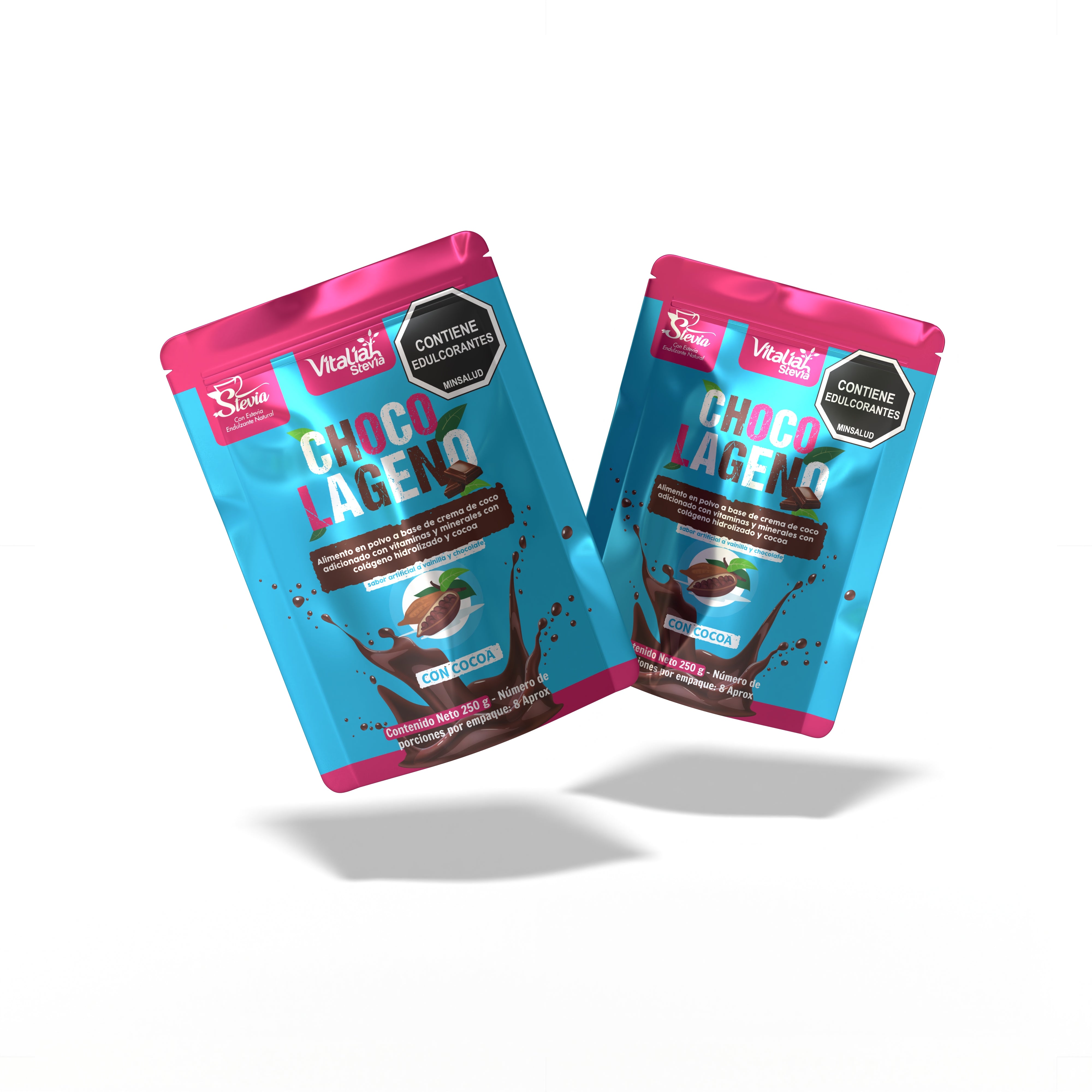 Batido Colágeno Chocolágeno Doypack - 250 g - Vitaliah Stevia -Alimentos saludables
