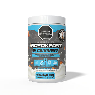 Batido Proteína Mixta Breakfast & Dinner 900 g - Vitaliah Pro