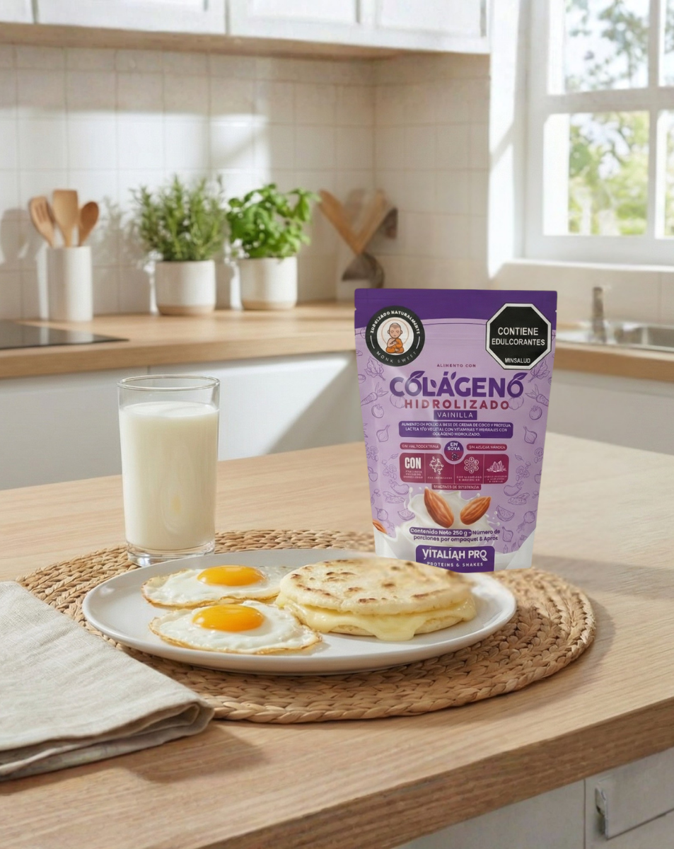 Preparación de colágeno hidrolizado sabor vainilla para el desayuno