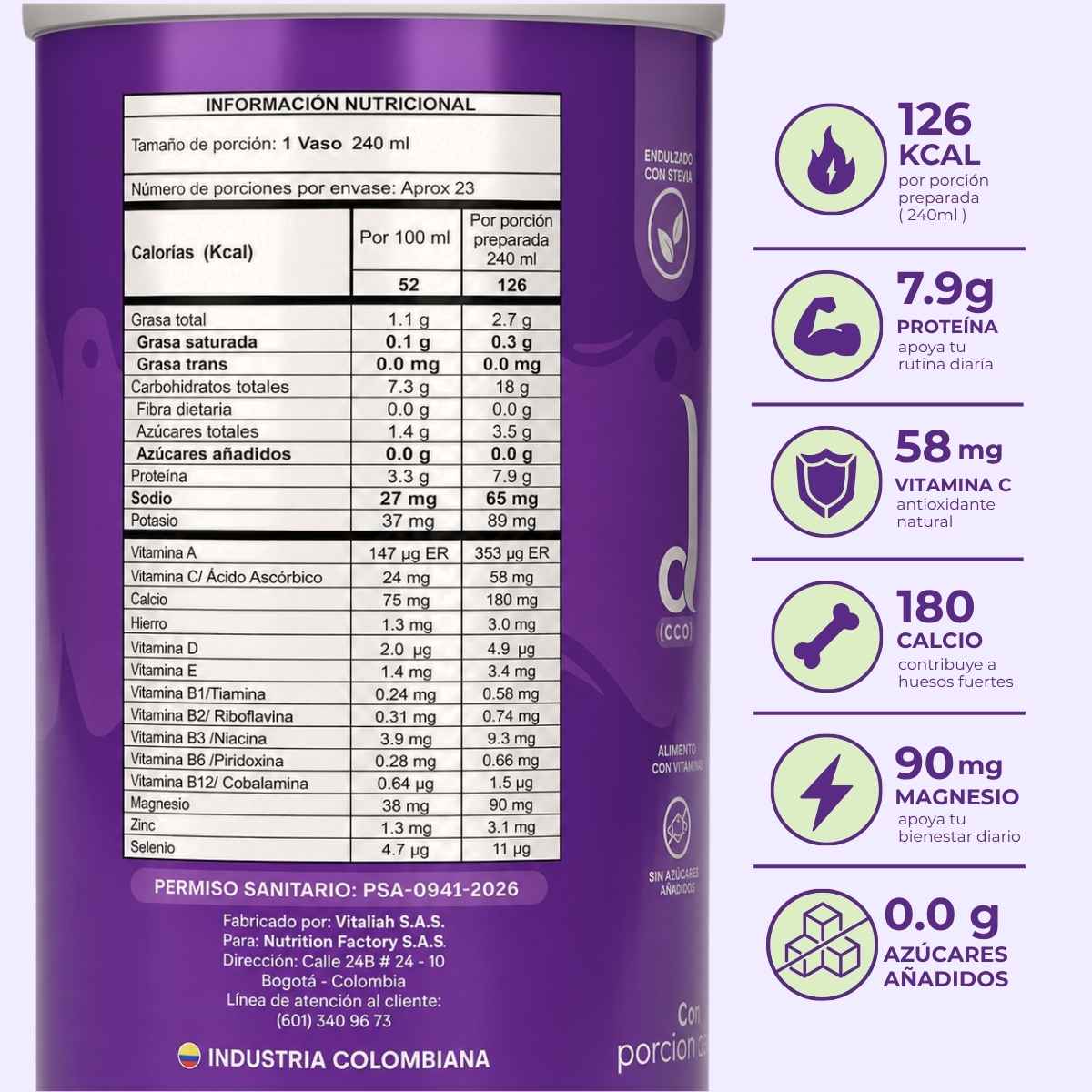 Batido con Colágeno Hidrolizado sabor Vainilla y Coco - 700g