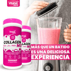 Batido Promo  Colageno Fresa Sin con Uva Lioflizada - X700g - +1 Stevia Gratis X30ml vitaliah colombia