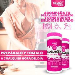 Batido Promo  Colageno Fresa Sin con Uva Lioflizada - X700g - +1 Stevia Gratis X30ml vitaliah colombia