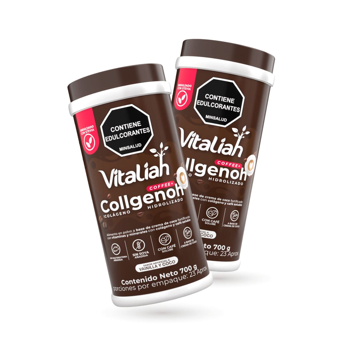 Batido Colágeno Hidrolizado con Café | Coffee+ - 700 g - Vitaliah Stevia -Alimentos saludables