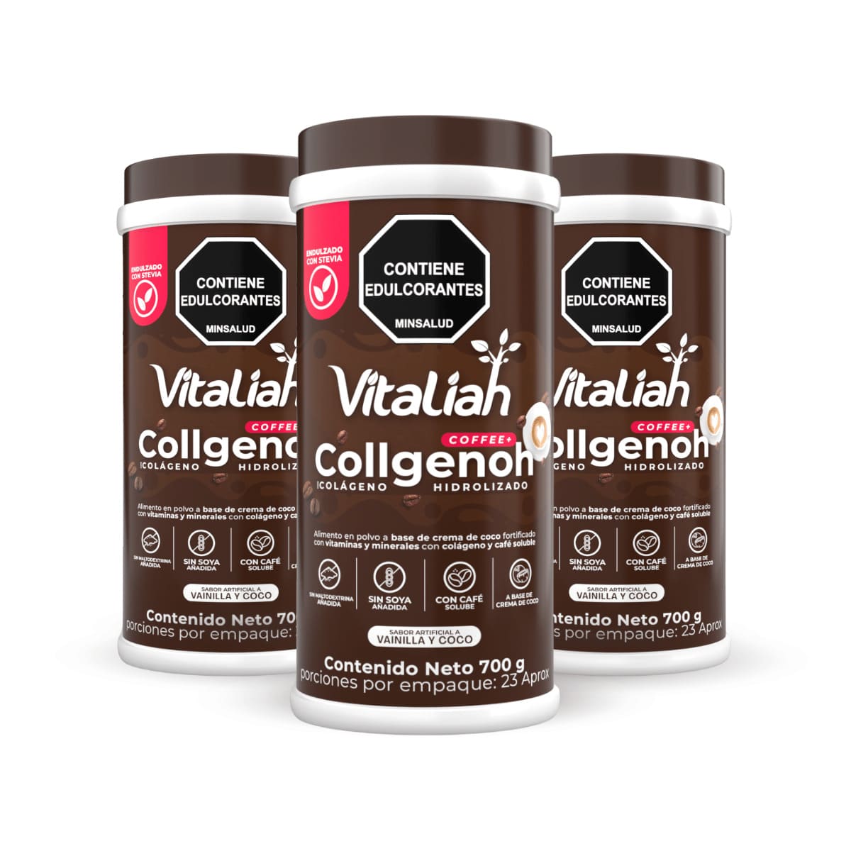 Batido Colágeno Hidrolizado con Café | Coffee+ - 700 g - Vitaliah Stevia -Alimentos saludables