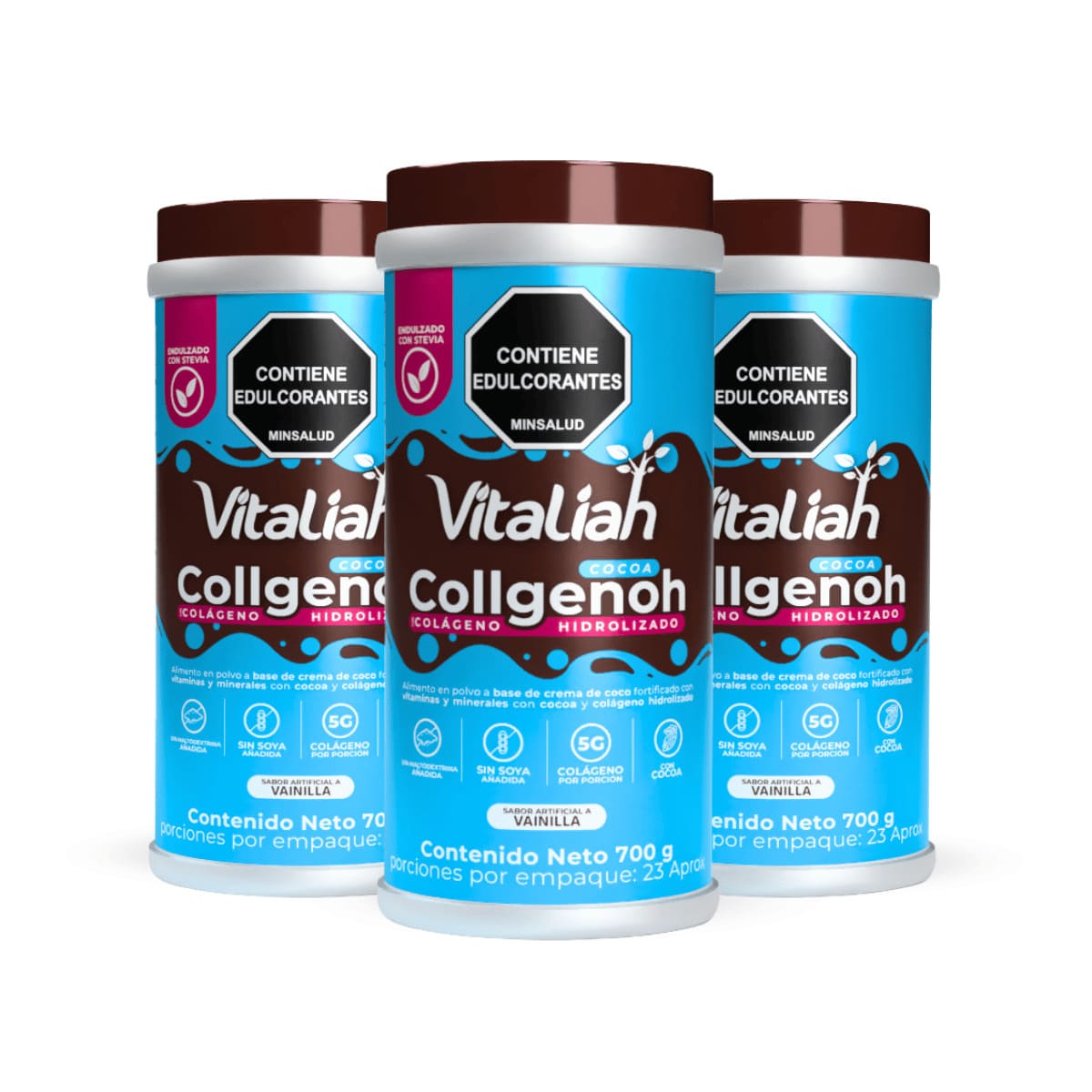 Batido Chocolageno Vitaliah - X700 g - Vitaliah Stevia -Alimentos saludables