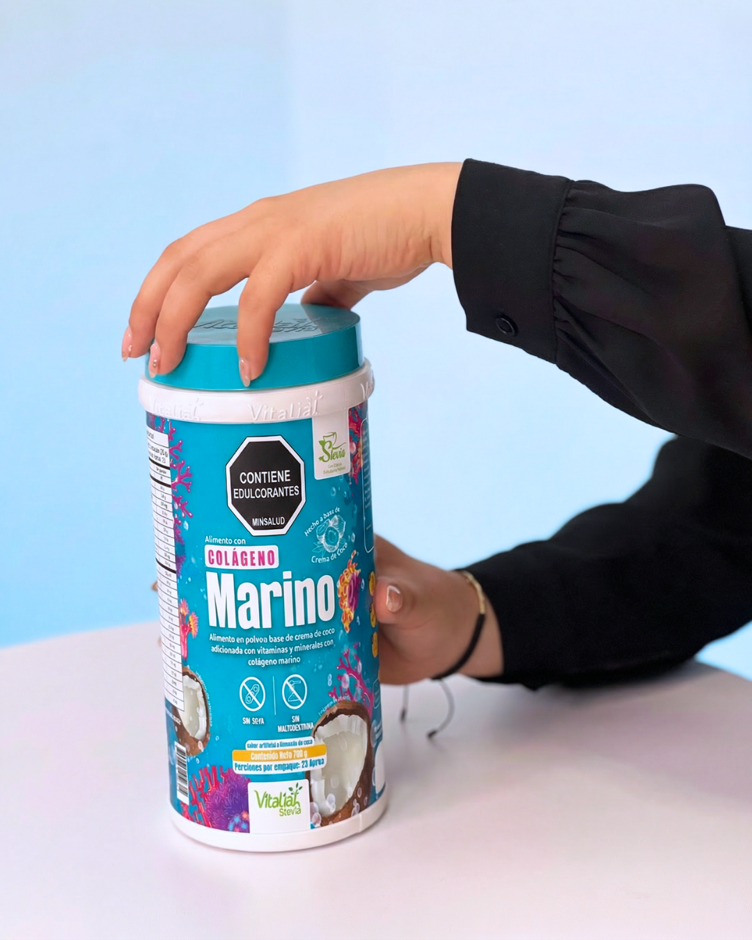 Colágeno de vainilla endulzado con stevia