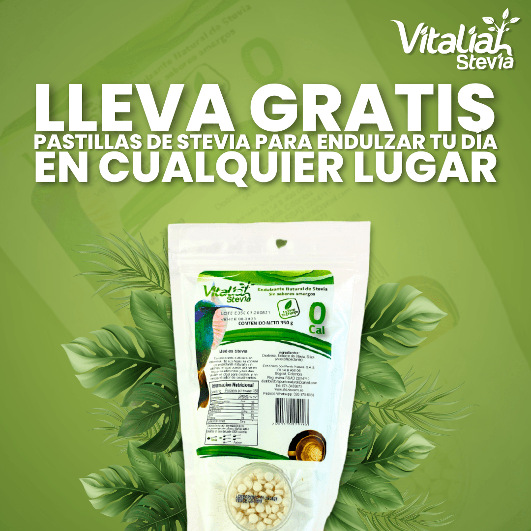 Endulzante natural Stevia en polvo por 350g vitaliah colombia