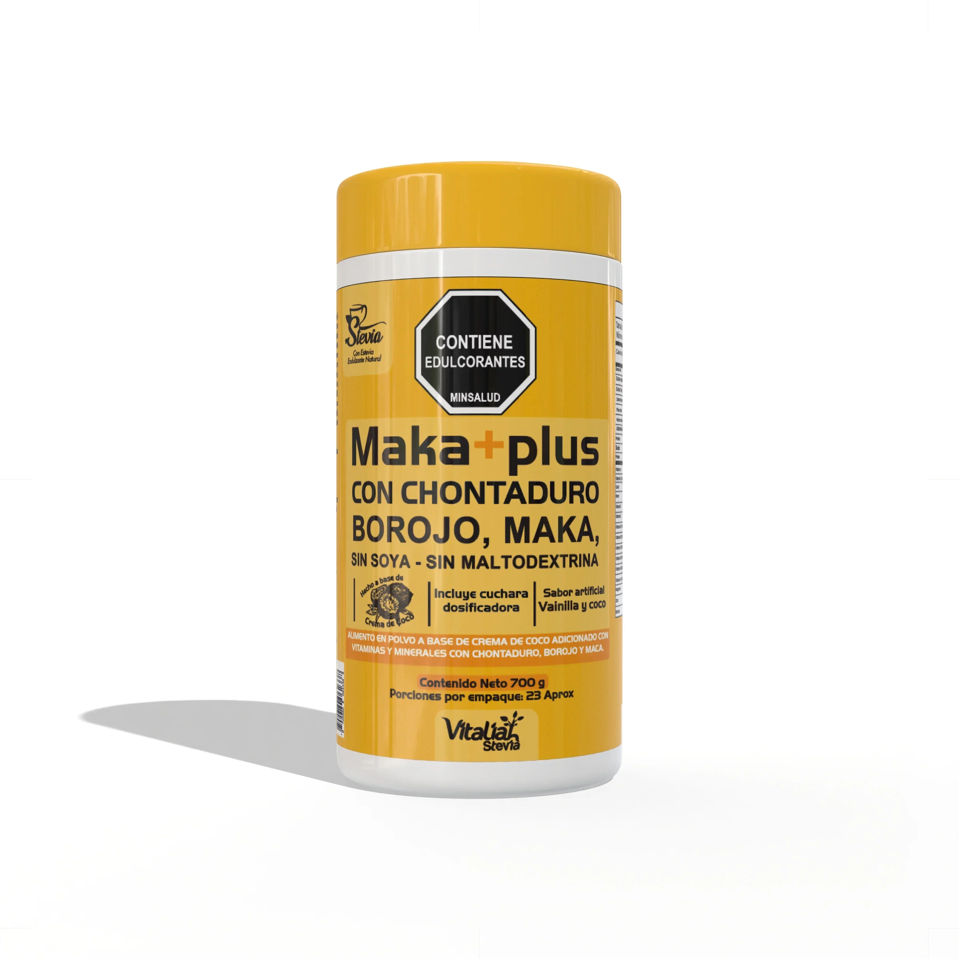 Batido Maka+Plus con Maca + Chontaduro + Borojó - 700 g - Vitaliah Stevia -Alimentos saludables