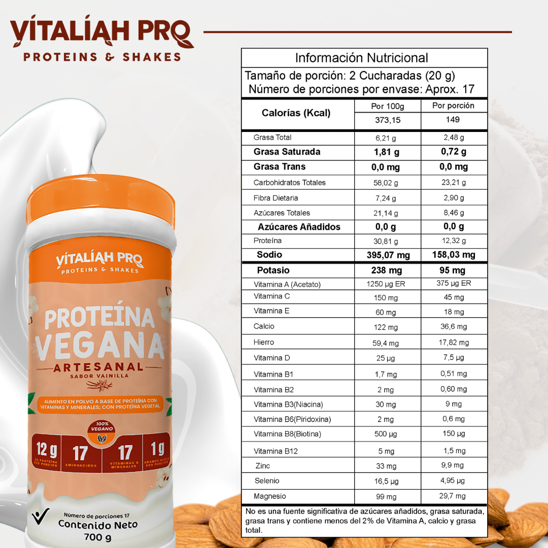 Proteína Vegana Artesanal 700 g vitaliah colombia