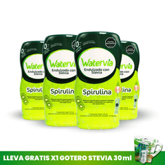 SALUD Y DEPORTES X4 Gotas para el agua- sabor kiwi+Spirulina   +  GOTERO STEVIA 30 ML GRATIS vitaliah colombia