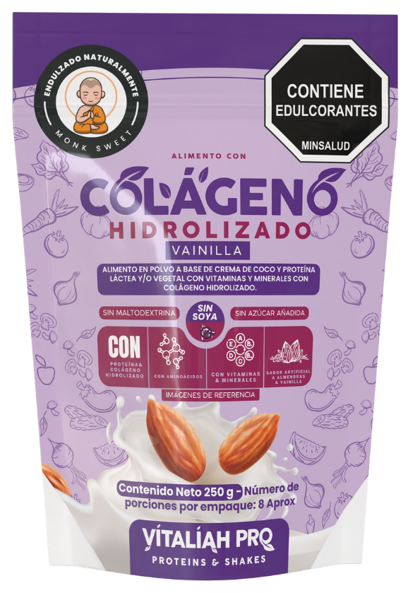 Malteada colágeno sabor vainilla con antioxidante para el cuidado de la piel