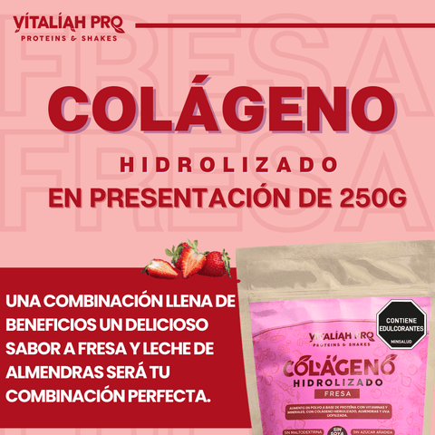 Image of Vitaliah Pro - Colágeno de fresa con leche de almendras tamaño 250G vitaliah colombia