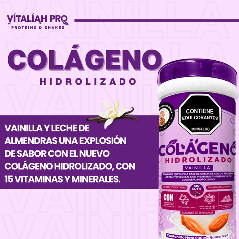 Image of Vitaliah Pro. - Colágeno hidrolizado sabor vainilla con leche de almendras 900G vitaliah colombia