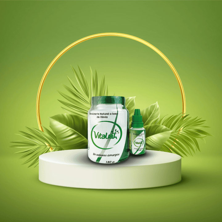 Endulzante natural Stevia en 180g polvo + 10mL gotero vitaliah colombia