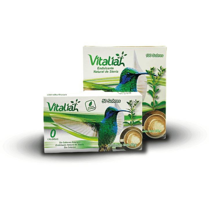 Caja de 100 sobres + caja de 50 Sobres Stevia vitaliah colombia