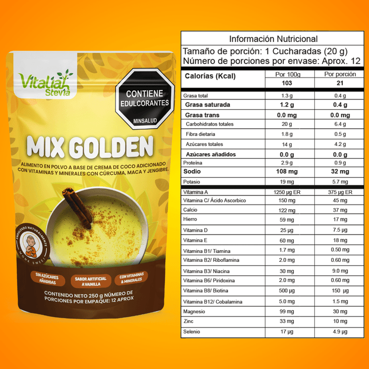 SALUD Y DEPORTES MIX GOLDEN - 250G Logrado X5 BOLSAS 250G vitaliah colombia