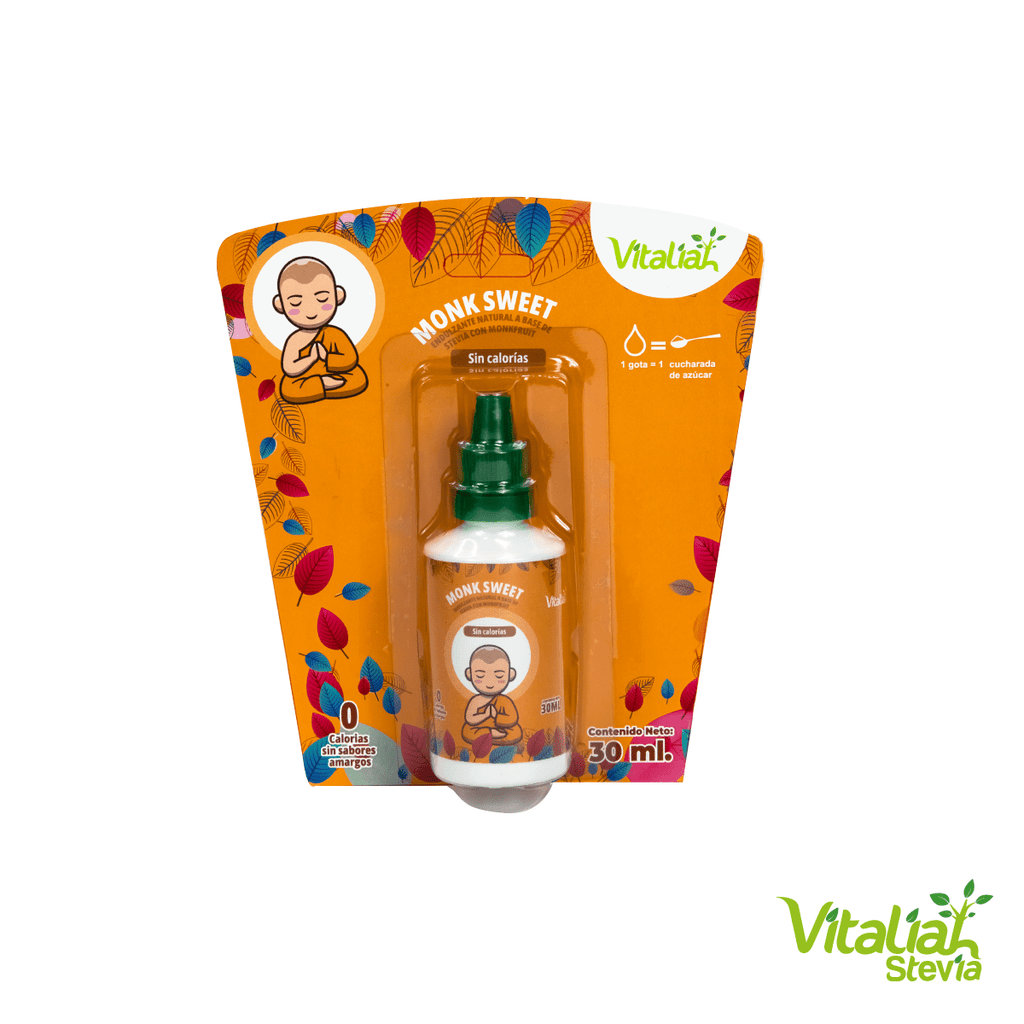 Endulzante natural MONK SWEET X 3 Monk Sweet Endulzante natural de Vitaliah (Gotero x 30 ml) + Obsequio Mentas Hierbabuena vitaliah colombia